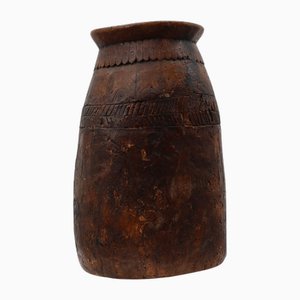 Vase Style Wabi-Sabi Rustique en Bois, France, 1800s