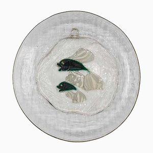Plate with Fish attributed to Erme Ripa for Vamsa Murano, 1950s