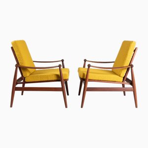 Yellow FD133 Armchairs by Finn Juhl, 1950s, Set of 2
