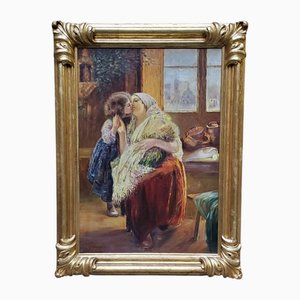 Mutterschaft, 1920er, Öl auf Leinwand, Gerahmt