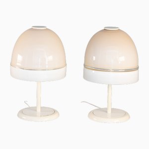 Tischlampen aus Glas von Leucos, 1970, 2er Set