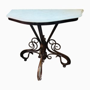 Console Table with White Statuary Marble Top by Michael Thonet for Thonet