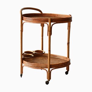Scandinavian Wicker Trolley, 1950s-1960s