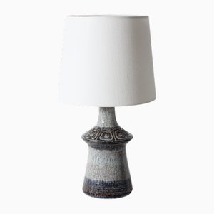Lámpara de mesa danesa con esmaltado en azul, morado y gris de Jette Hillerøe para Axella, años 70