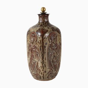Square Vase with Bronze Lid by Jais Nielsen for Royal Copenhagen, 1957