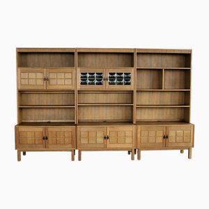 Brutalist Danish Bookcase in Oak, 1960s