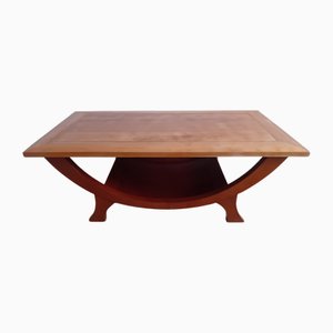 Vintage French Cherry Wood Coffee Table, 1970s