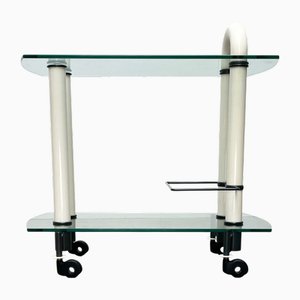 Postmodern Italian Glass and Metal Bar Trolley from Metalnova, 1980s
