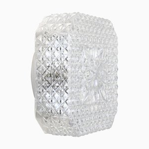 Mid-Century Square Clear Glass Wall Lamp Sconce