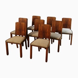 Vintage Art Deco Stühle, 1930er, 8er Set