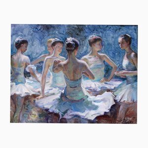 Sergey Zlenko, Ballerinas, 1997, Oil on Board