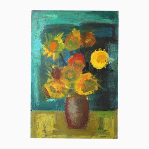 Aleksandrs Rodin, Sunflowers, 1984, Oil on Canvas