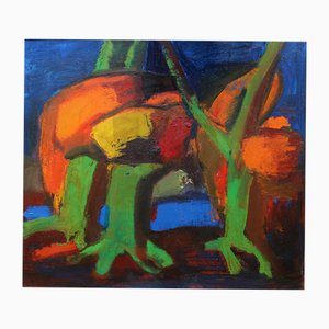 Aleksandr Rodin, Landscape with River, 1984, Huile sur Carton
