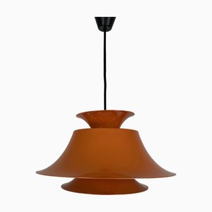 Lámpara colgante Radius en naranja de Erik Balslev para Fog & Morup, años 70
