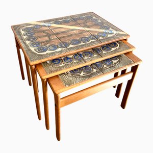 Mid-Century Modern Danish Teak Nesting Tables by Ox Art for Trioh, 1977, Set of 3