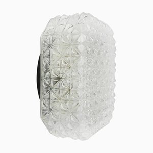 Lámpara de pared Mid-Century de vidrio transparente