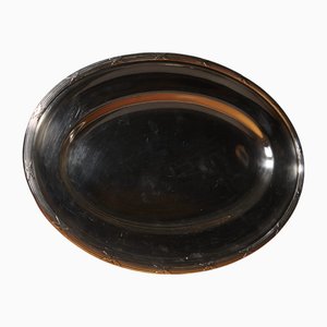 Plat Ovale en Métal Plaqué Argent de Ercuis, 1970s