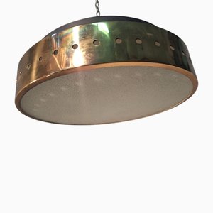Vintage Ceiling Lamp in Iron and Glass from Stilnovo, 1950s