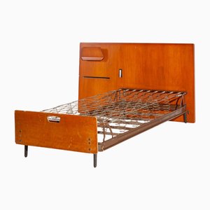 Letto singolo con mensola e portalibri di Osvaldo Borsani per ABV, anni '50