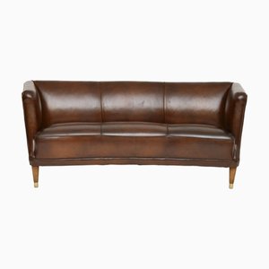 Canapé Vintage en Cuir, Danemark, 1950s
