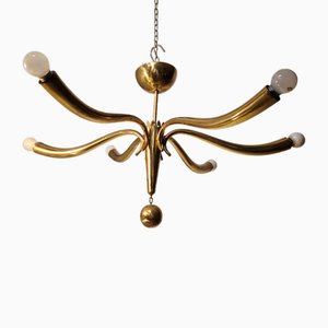 Vintage Chandelier in Brass by Melchiorre Bega, 1940s