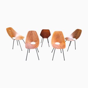 Chaises Modèle Medea en Acajou par Fratelli Tagliabue pour Vittorio Nobili, 1950s, Set de 5