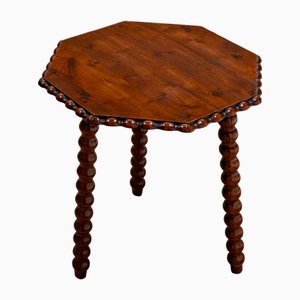 Table d'Appoint Tripode Victorienne Antique en Chêne, 19ème Siècle