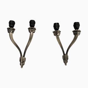 Wandlampen im Stil von Jacques-Emile Ruhlmann, 1925, 2er Set
