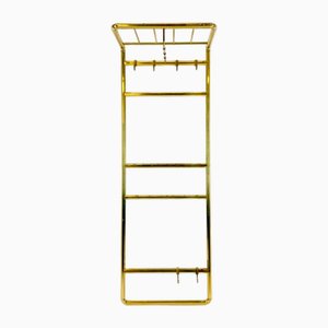 Hollywood Regency Wandgarderobe aus Messing, 1970er