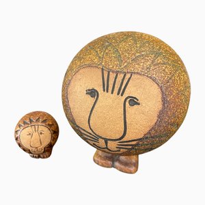 Leoni in ceramica di Lisa Larson, 1960, set di 2