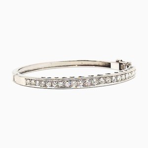 Brazalete de oro blanco de 18 kt con 25 diamantes, años 90