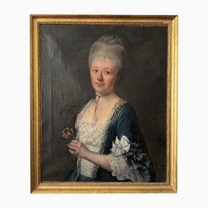 Portrait of an Aristocratic Lady, 1750s, Oil on Canvas, Framed