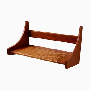 Wandregal aus Teak mit Rohrelementen, 1960er