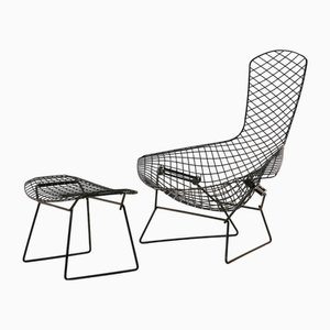 Set of Bird Chair and Ottoman by Harry Bertoia for Knoll