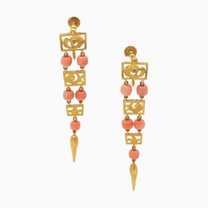 Long Italian Georgian Earrings, Set of 2
