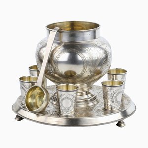 Set de Poinçons en Argent de A. Ivanov Factory, Moscou, 1895, Set de 8