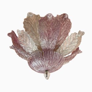 Pink Murano Glass Flush Mount from Barovier & Toso, 1980s
