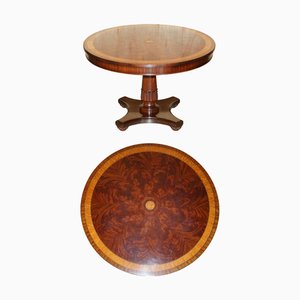Runder Esstisch aus geflammtem Satinholz von Henkel Harris Winchester