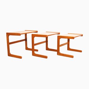 Mid-Century Modern Scandinavian Teak Nesting Tables, Set of 3