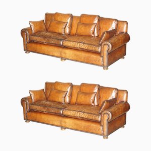 Jamaica Heritage Sofas in Brown Leather from Ralph Lauren, Set of 2