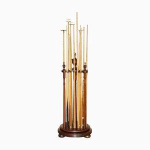 Antique Hardwood Revolving Snooker Cue Stand from Sir William Bentley, 1880s