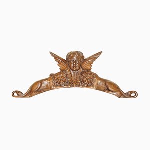 Surmonte de Lions et Putti en Chêne Sculpté, 1720s