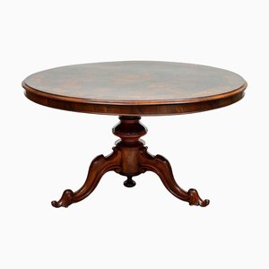 Table à Voile Victorienne Antique en Loupe de Noyer avec Pied Central, Angleterre, Début du 19ème Siècle