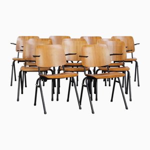 Sillas de comedor holandesas vintage con reposabrazos. Juego de 12