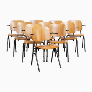 Sillas de comedor holandesas vintage con reposabrazos. Juego de 10