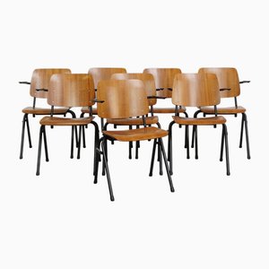 Sillas de comedor holandesas vintage con reposabrazos. Juego de 8