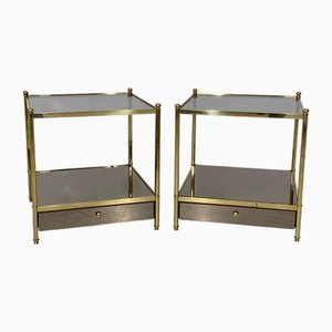 Vintage Bedside Tables in Glass