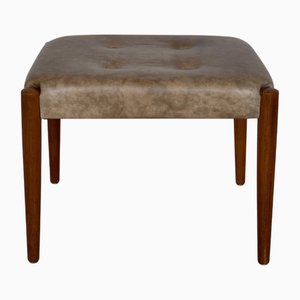 Sgabello danese in teak e pelle