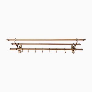 Art Deco Wandgarderobe aus Messing, 1920er