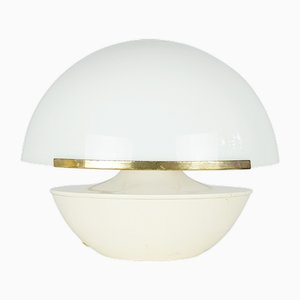 Italian Aluminium and Brass Table Lamp with Acrylic Glass Shade, 1960s
